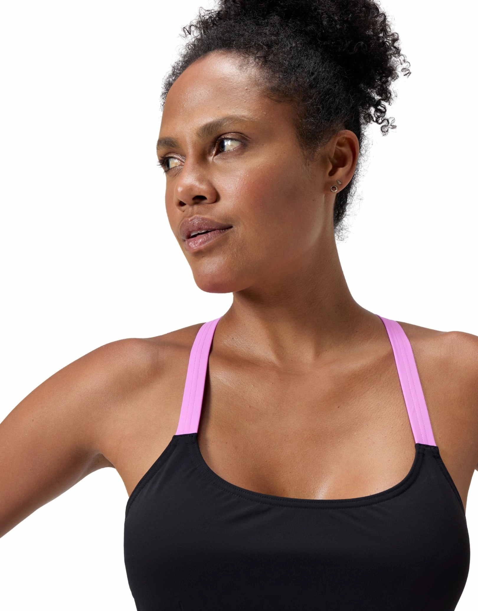 Shaping Crossback Swimsuit - Black/Pink
