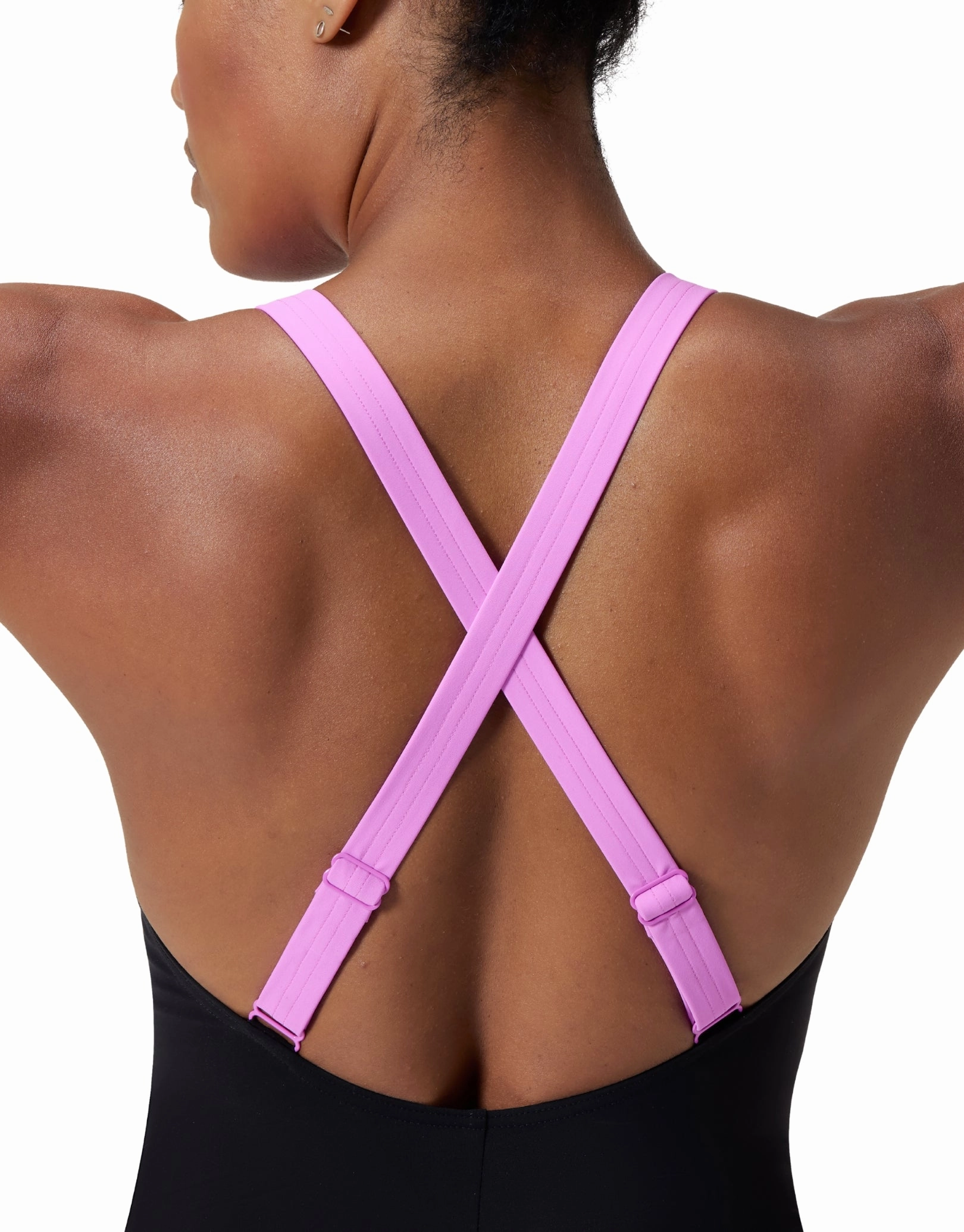 Shaping Crossback Swimsuit - Black/Pink