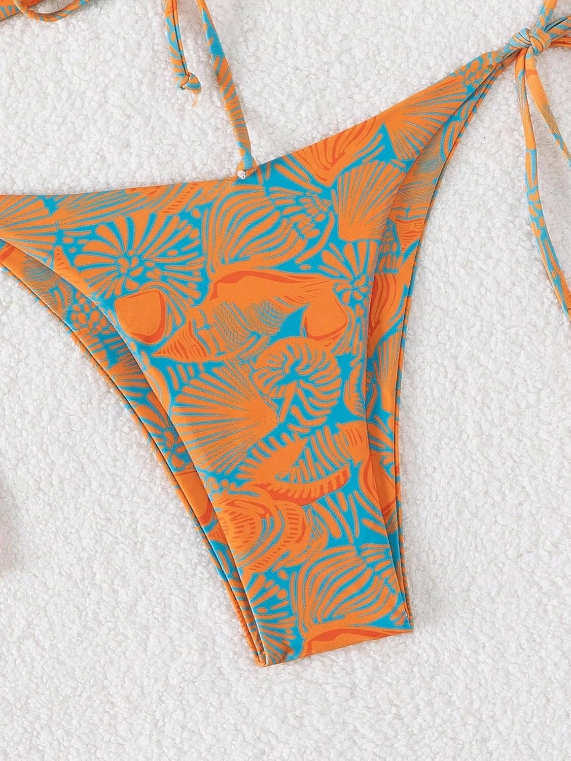 SHENHE Women's Strapless 2 Piece Tropical Swimsuit Drawstring Tie Side Bandeau Bikini