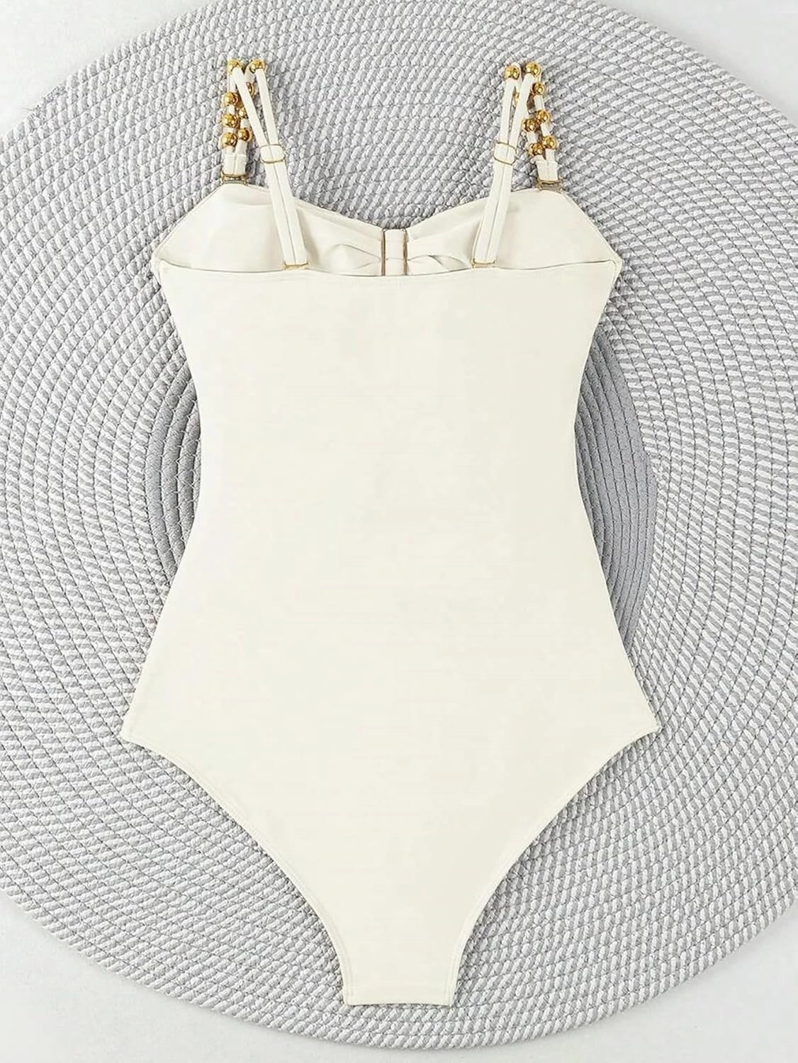 SherryDC Women's Cutout One Piece Swimsuit Bandeau Ruched Color Block High Waisted Bathing Suit with Removable Straps