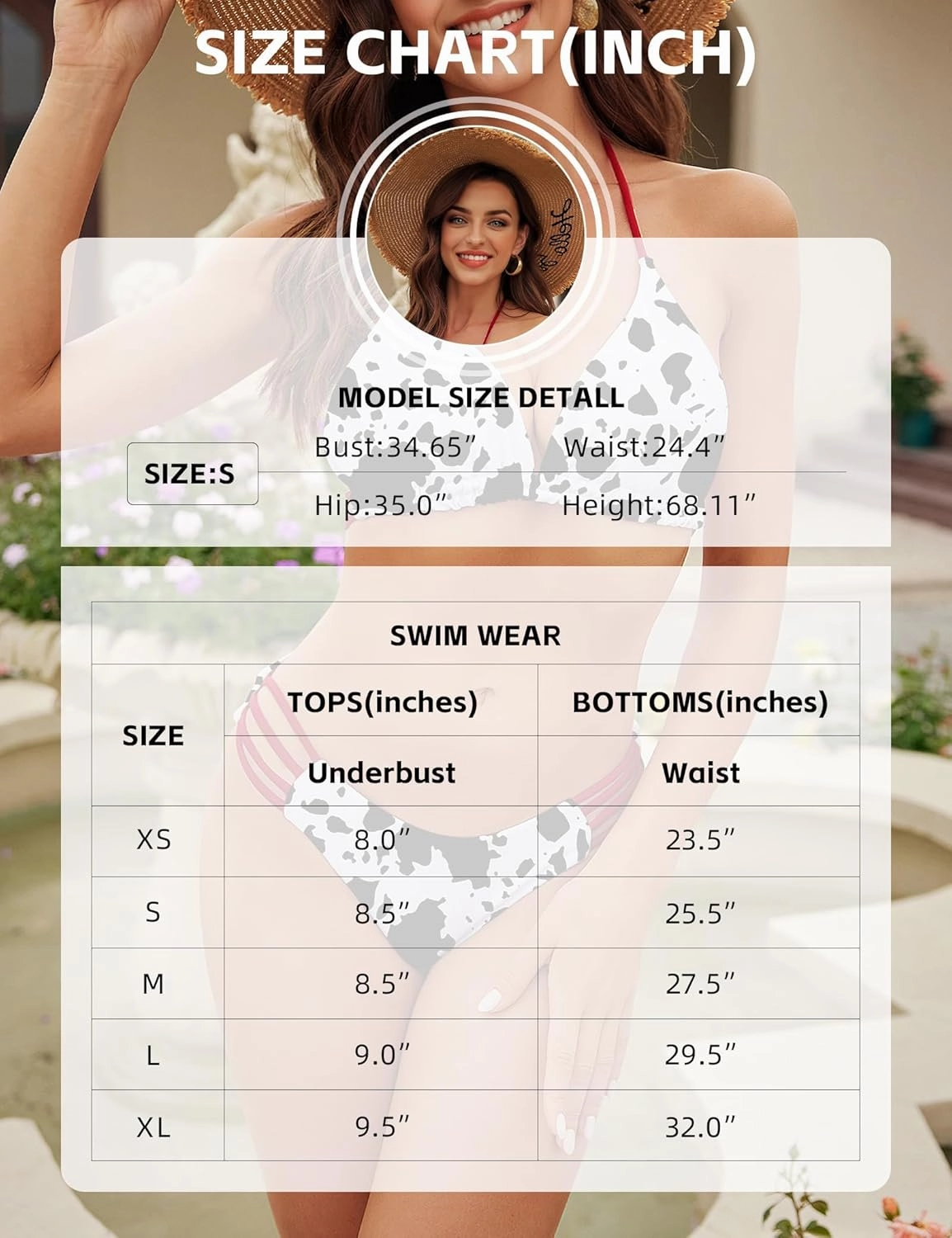 SHESHOW Bikini Sets for Women Cowgirl Style Two Piece Swimsuits Back Lace Up Mid Rise Sexy Bathing Suit Size XS-XL