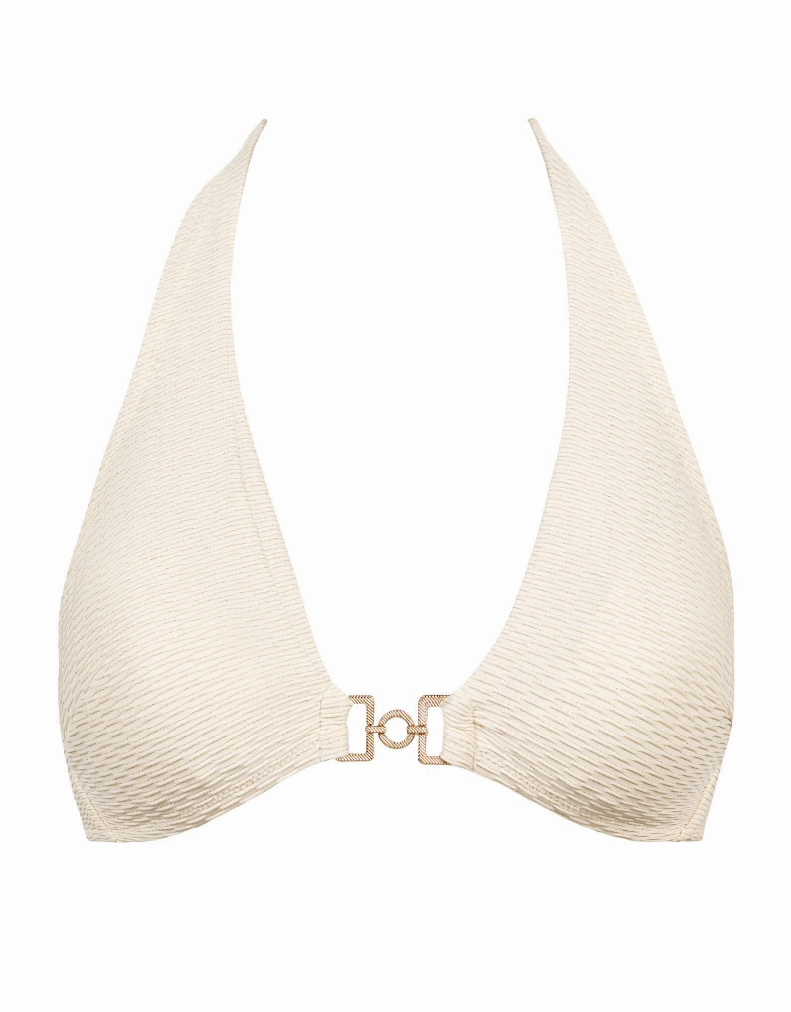 Shimmering Waters Triangle Bikini Top Golden White