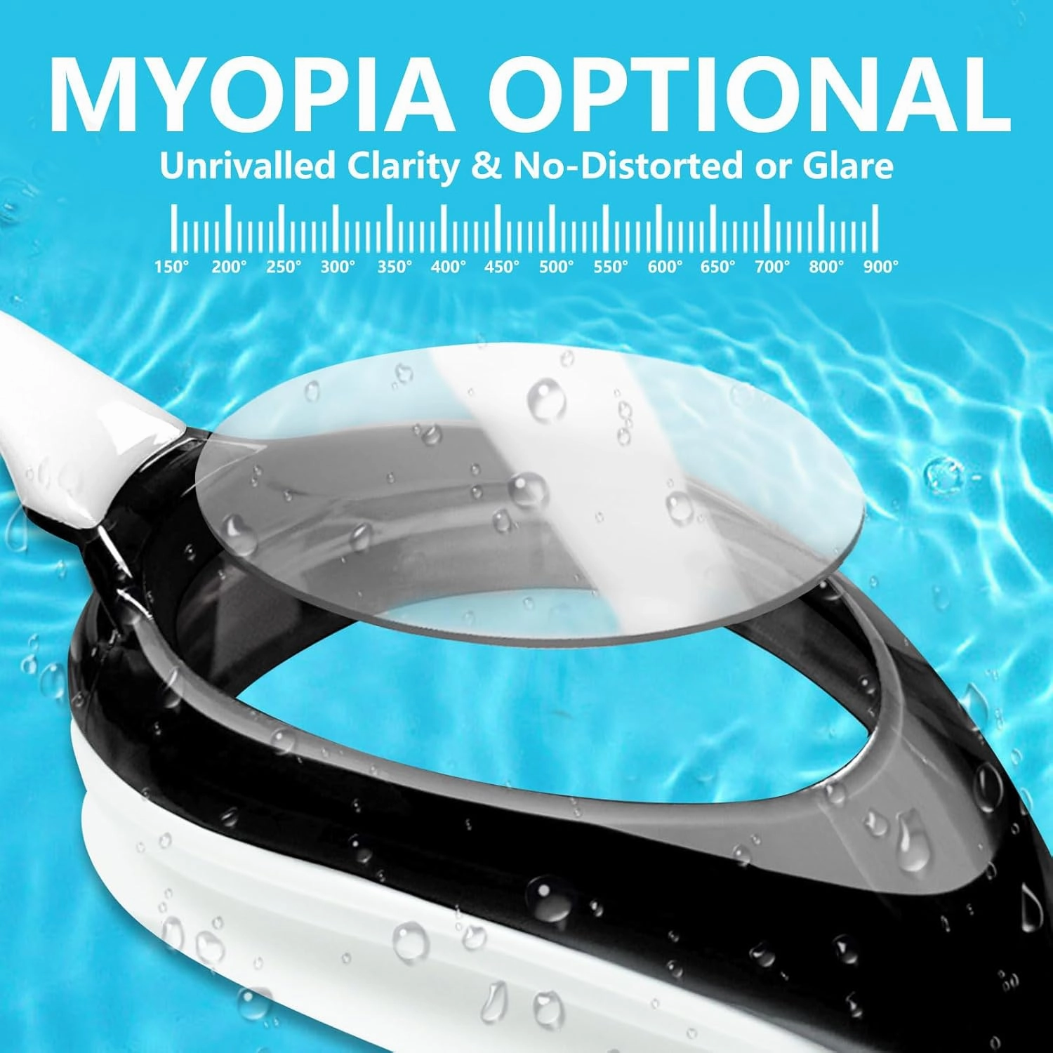 Shortsighted Swim Goggles Leakproof Anti-Fog UV Protection for Nearsighted Adults Women and Youth
