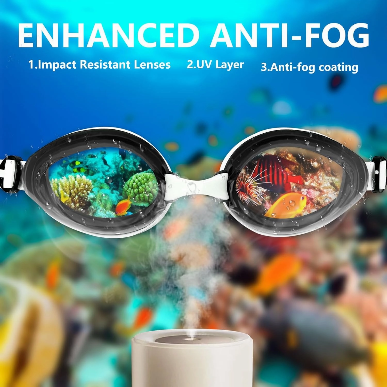 Shortsighted Swim Goggles Leakproof Anti-Fog UV Protection for Nearsighted Adults Women and Youth