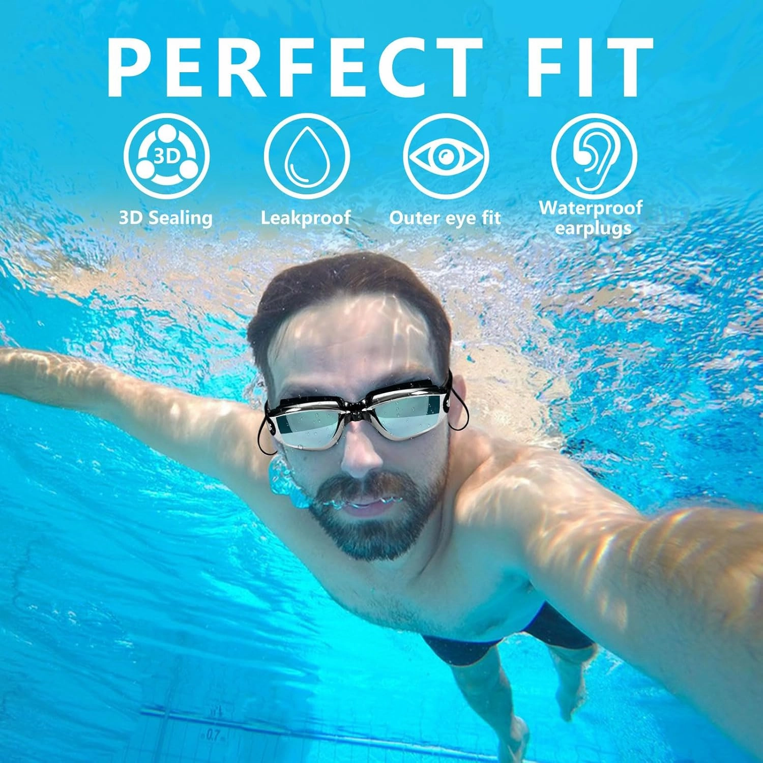 Shortsighted Swim Goggles Nearsighted Swimming Goggles Leakproof Anti Fog Swimming Goggles for Adult Men Women Youth