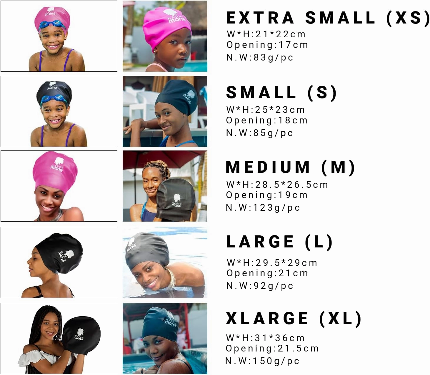 Silicon Swim Cap for Braids and Dreadlock