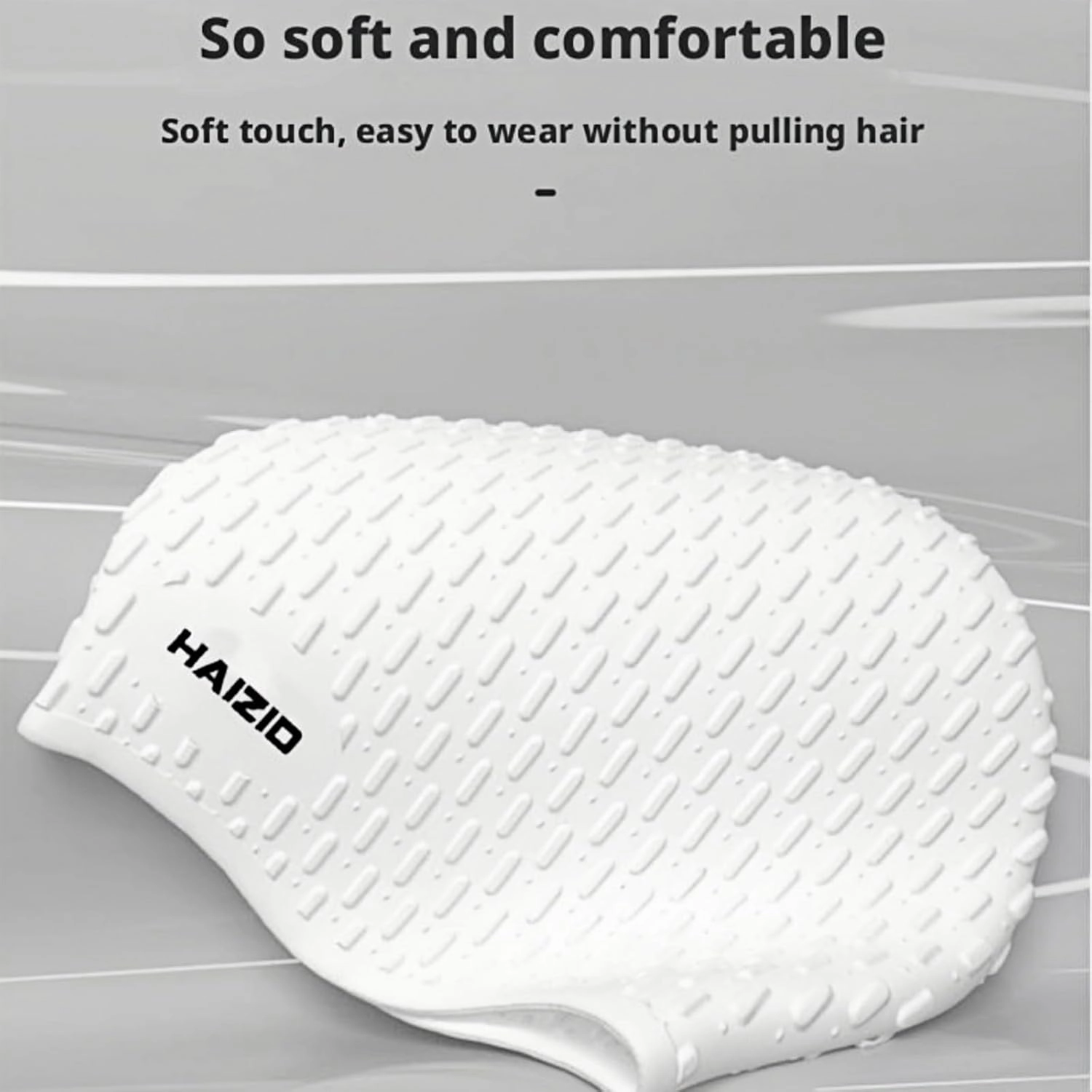Silicone Swim Cap for Men Women - Comfortable Bathing Cap Ideal for Curly Short Medium Long Hair Shower Caps Keep Hairstyle Unchanged Non-Slip
