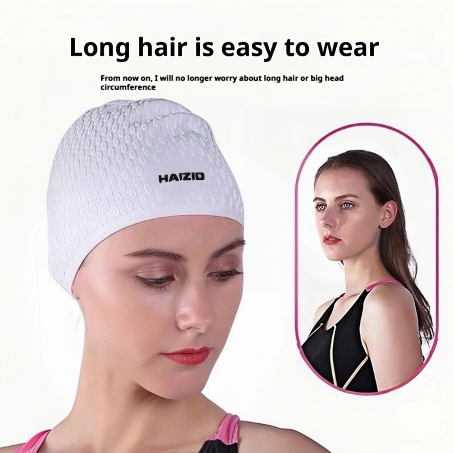 Silicone Swim Cap for Men Women - Comfortable Bathing Cap Ideal for Curly Short Medium Long Hair Shower Caps Keep Hairstyle Unchanged Non-Slip