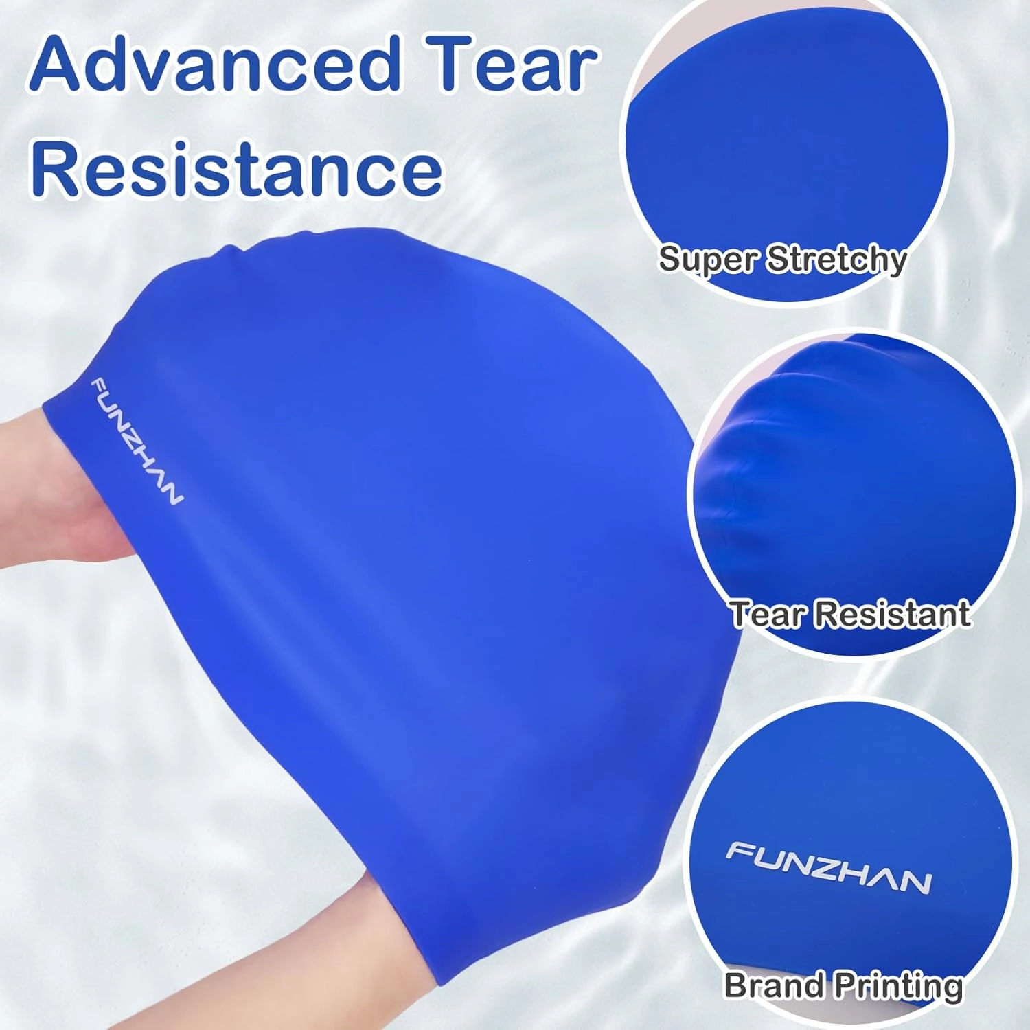 Silicone Swimming Cap Waterproof Non-Slip Comfortable Swimming Hat High Elasticity Swim Cap for Women Man