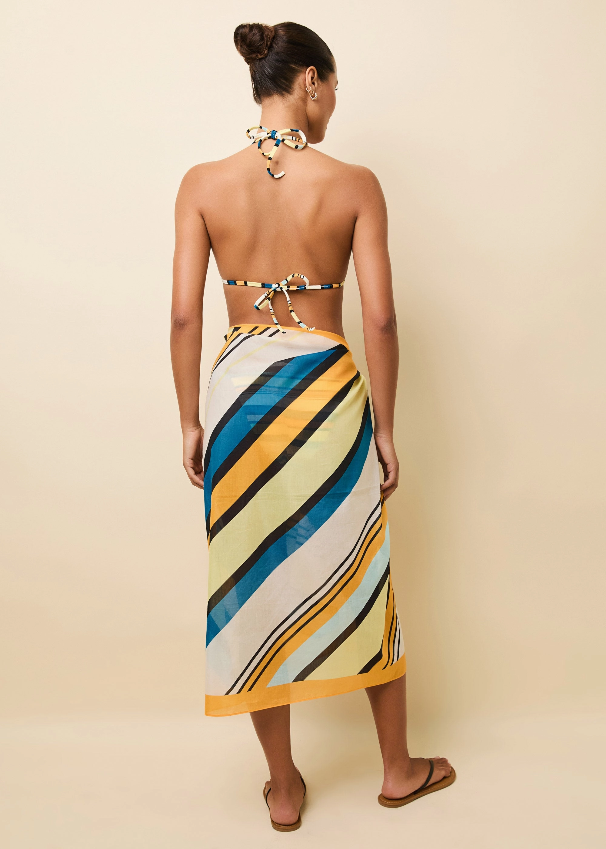 Silk Blend Pareo Riviera Stripe