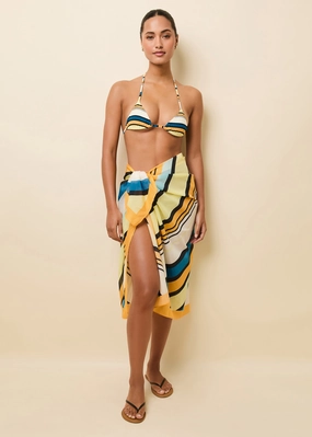 Silk Blend Pareo Riviera Stripe