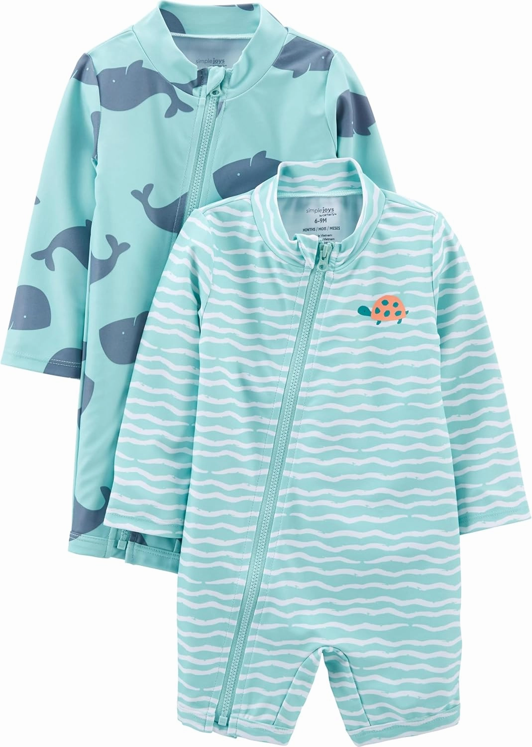 Simple Joys by Carter's Boys' 2-Pack 1-Piece Zip Rashguards