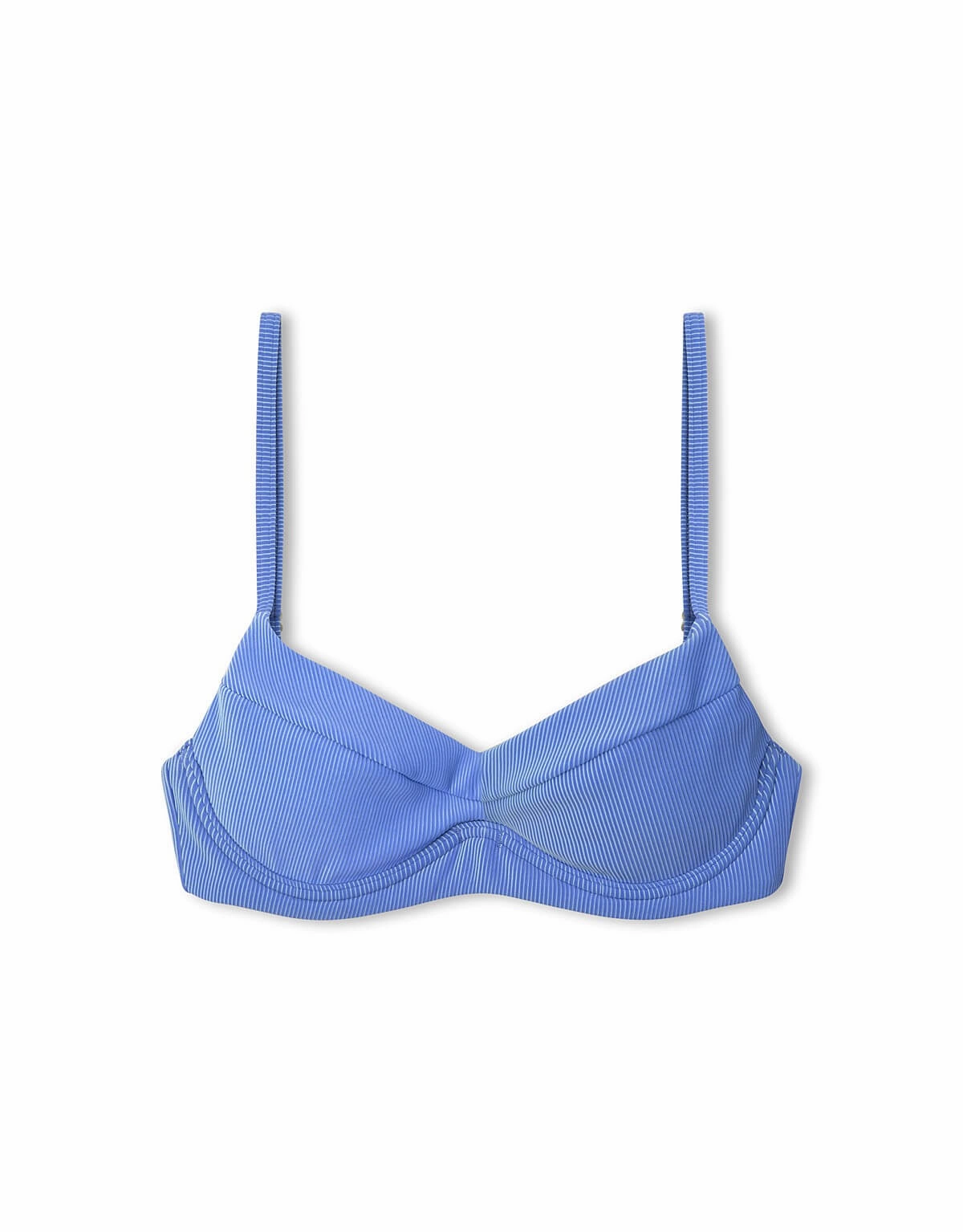 Sky Stripe Rib Balconette Bra Cup Bikini Top