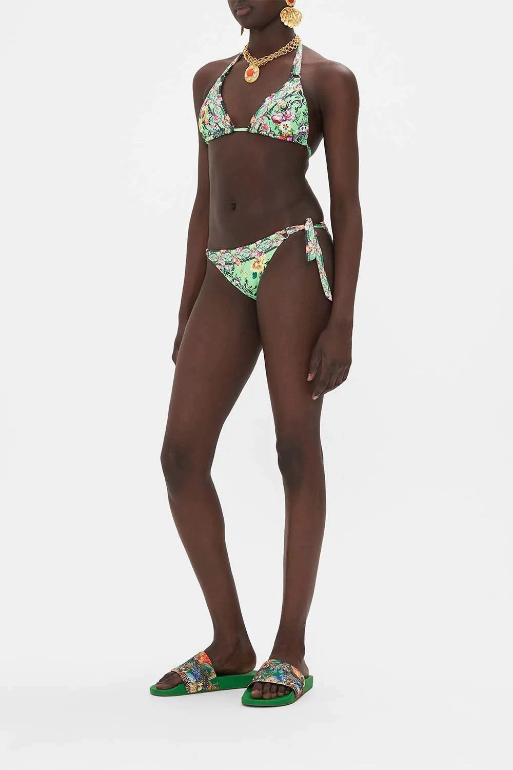 Soft Tie Tri Bikini With Trims, Porcelain Dream, B-C CUps