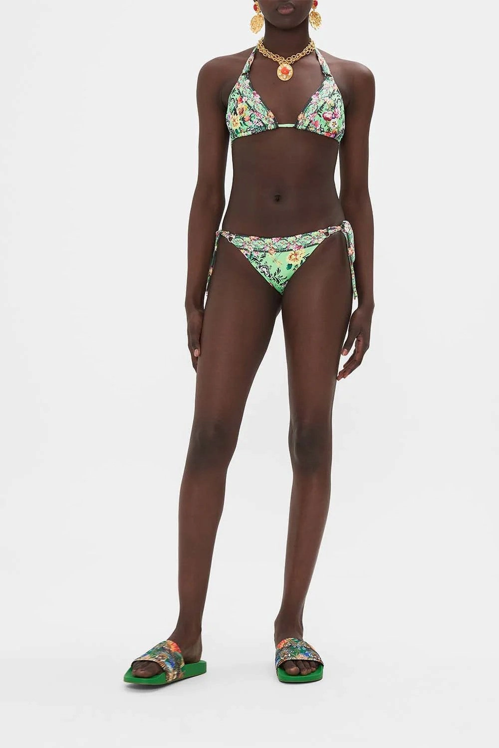 Soft Tie Tri Bikini With Trims, Porcelain Dream, B-C CUps