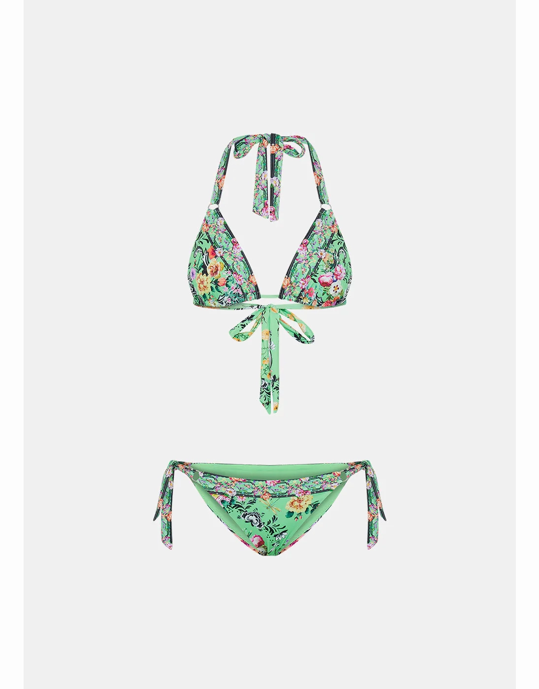 Soft Tie Tri Bikini With Trims, Porcelain Dream, B-C CUps