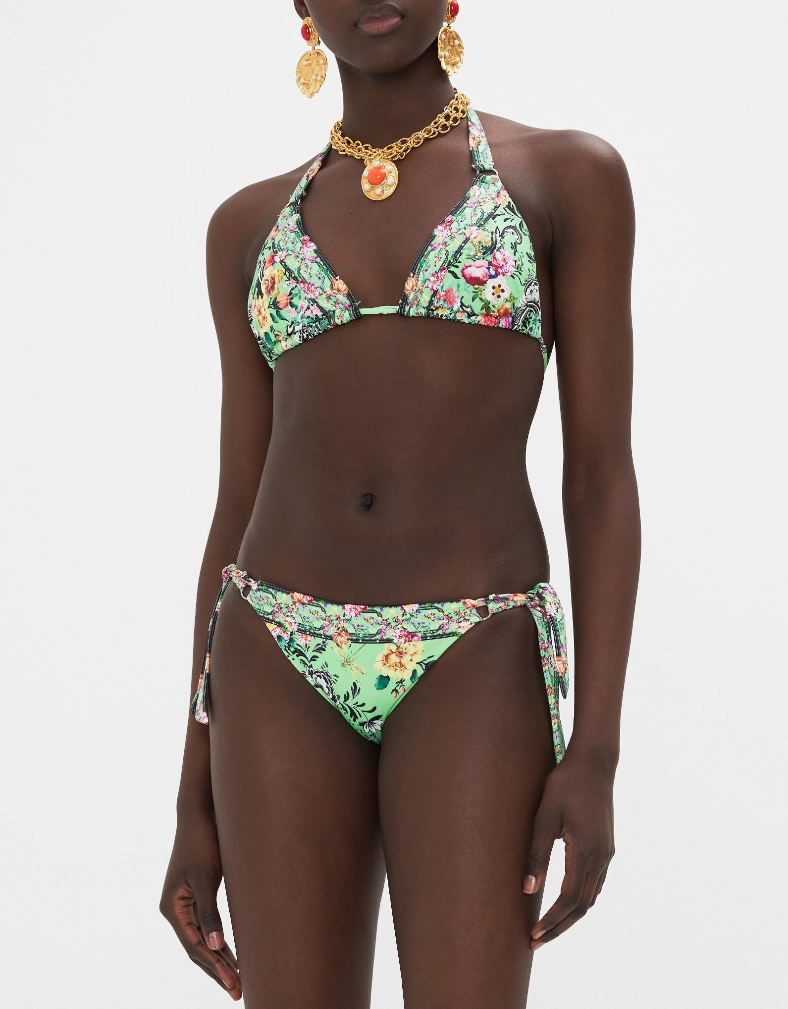 Soft Tie Tri Bikini With Trims, Porcelain Dream, B-C CUps