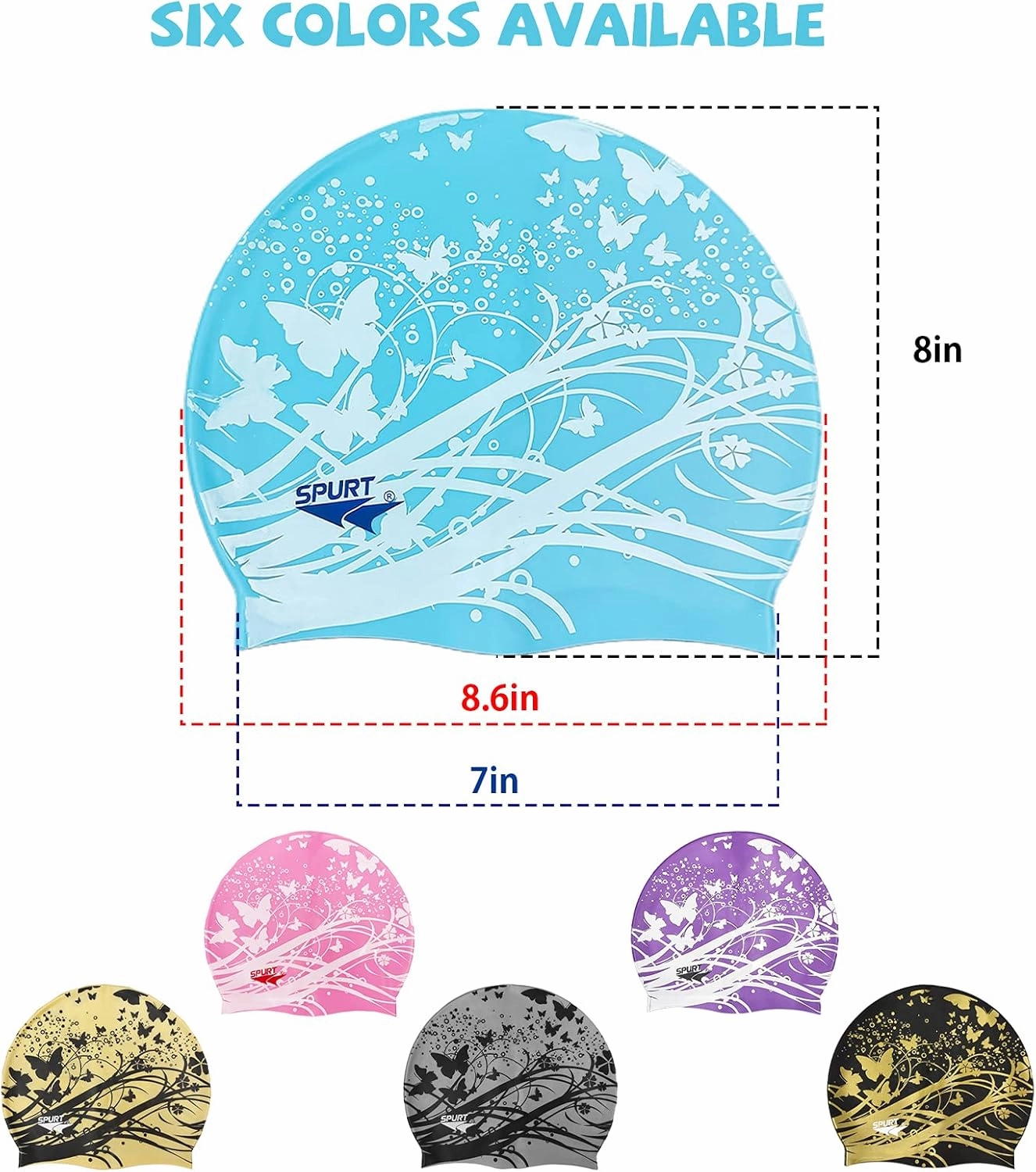 Soft Waterproof Silicone Swim Cap Girls Summer Pool Sea Swimming Cap Bathing Haircare Hat for Long Hair
