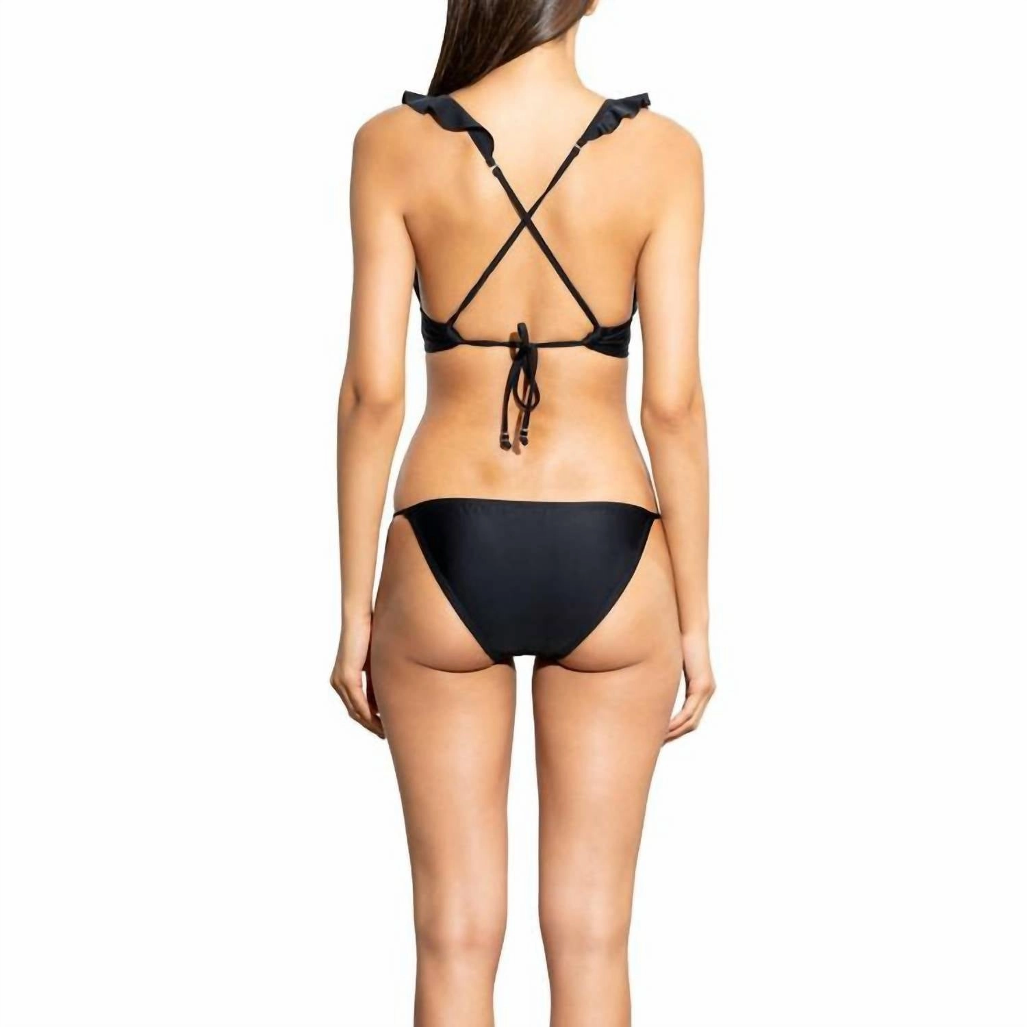 Solid Clean Triangle Bikini Bottom In Black