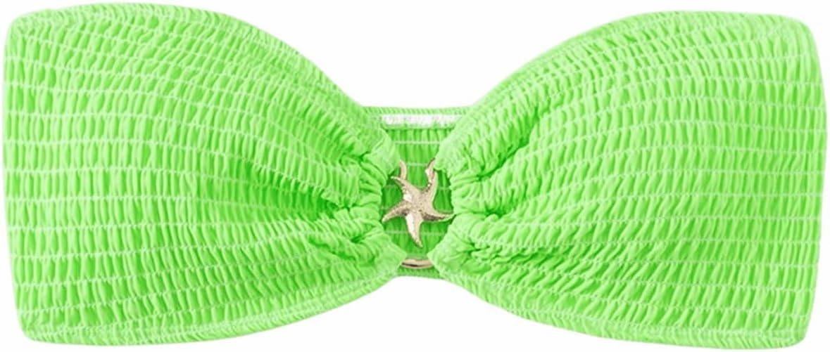 SOLY HUX Women's Bandeau Bikini Top Strapless Swimsuit O Ring Bathing Suit Tube Top