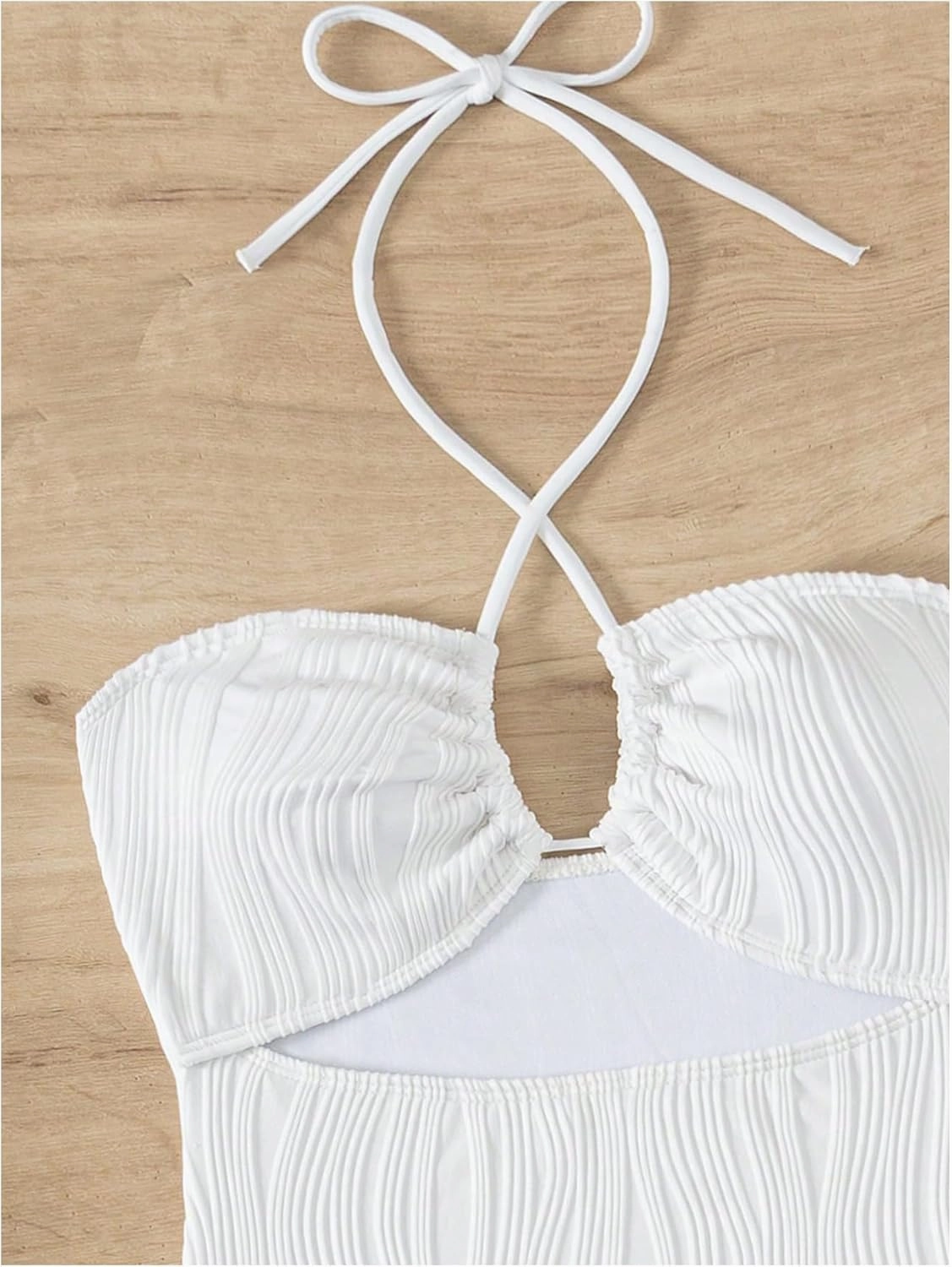 SOLY HUX Women's One Piece Swimsuit Criss Cross Halter Cut Out Bathing Suit with Cover Up