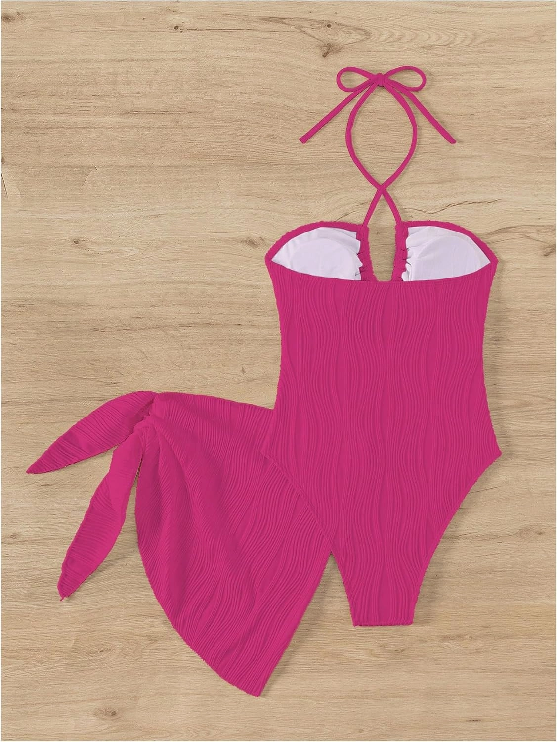 SOLY HUX Women's One Piece Swimsuit Criss Cross Halter Cut Out Bathing Suit with Cover Up
