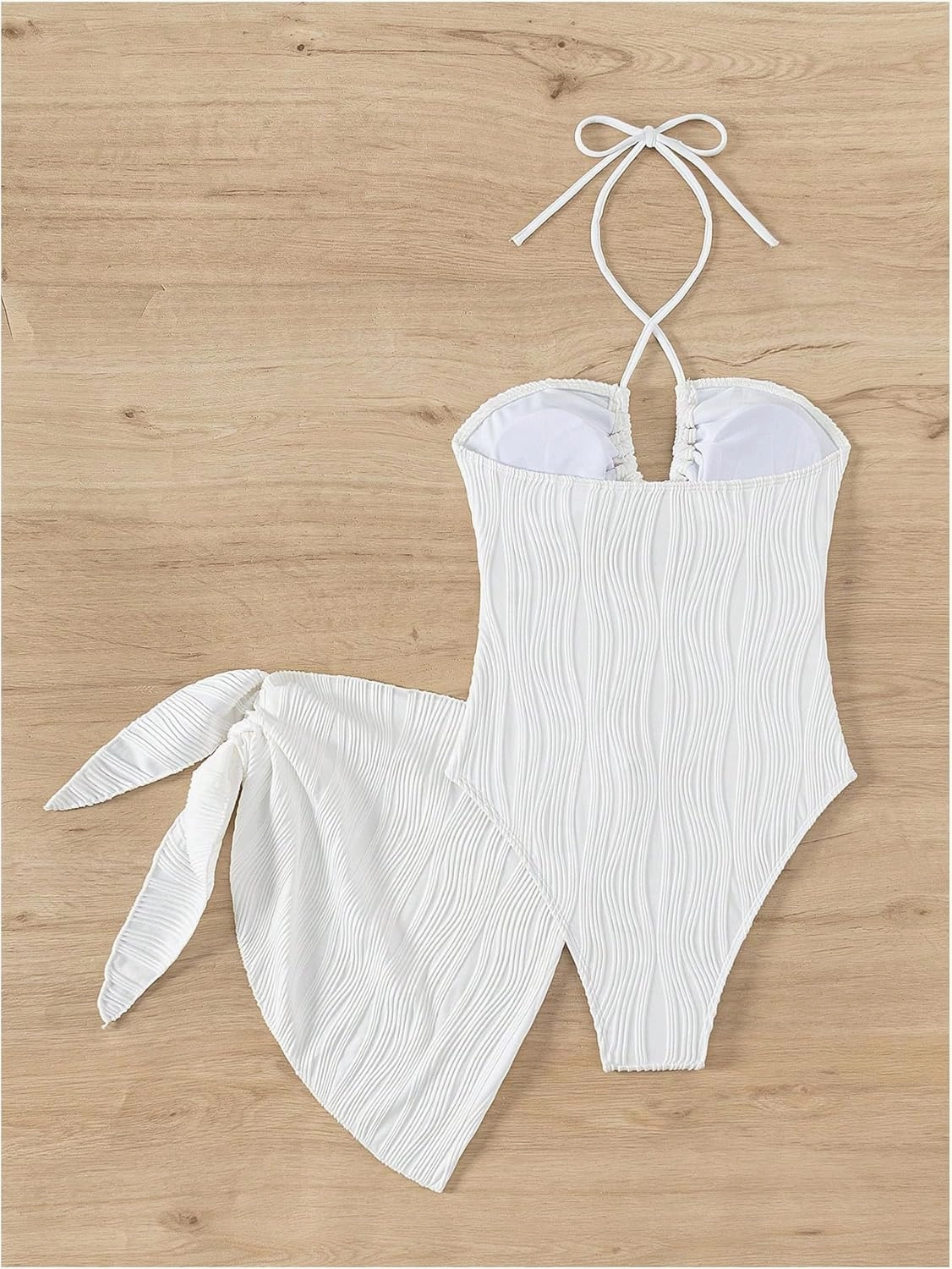 SOLY HUX Women's One Piece Swimsuit Criss Cross Halter Cut Out Bathing Suit with Cover Up