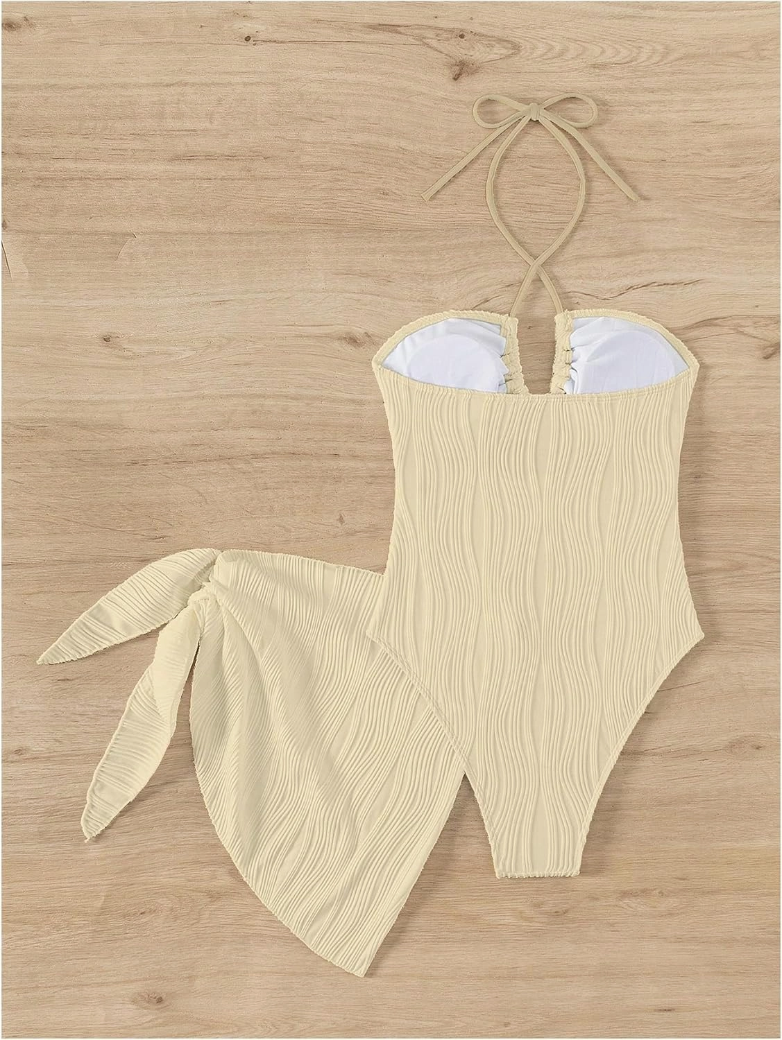 SOLY HUX Women's One Piece Swimsuit Criss Cross Halter Cut Out Bathing Suit with Cover Up