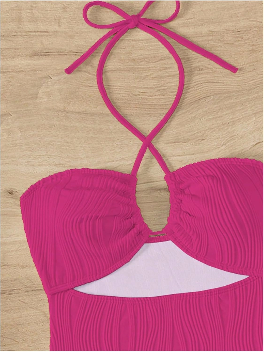 SOLY HUX Women's One Piece Swimsuit Criss Cross Halter Cut Out Bathing Suit with Cover Up