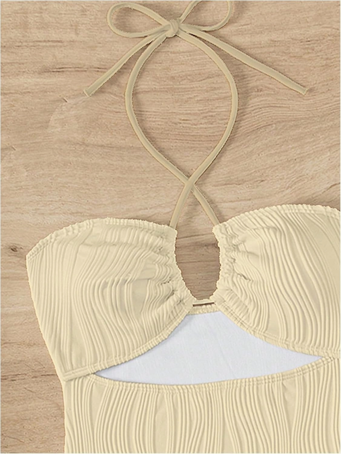 SOLY HUX Women's One Piece Swimsuit Criss Cross Halter Cut Out Bathing Suit with Cover Up