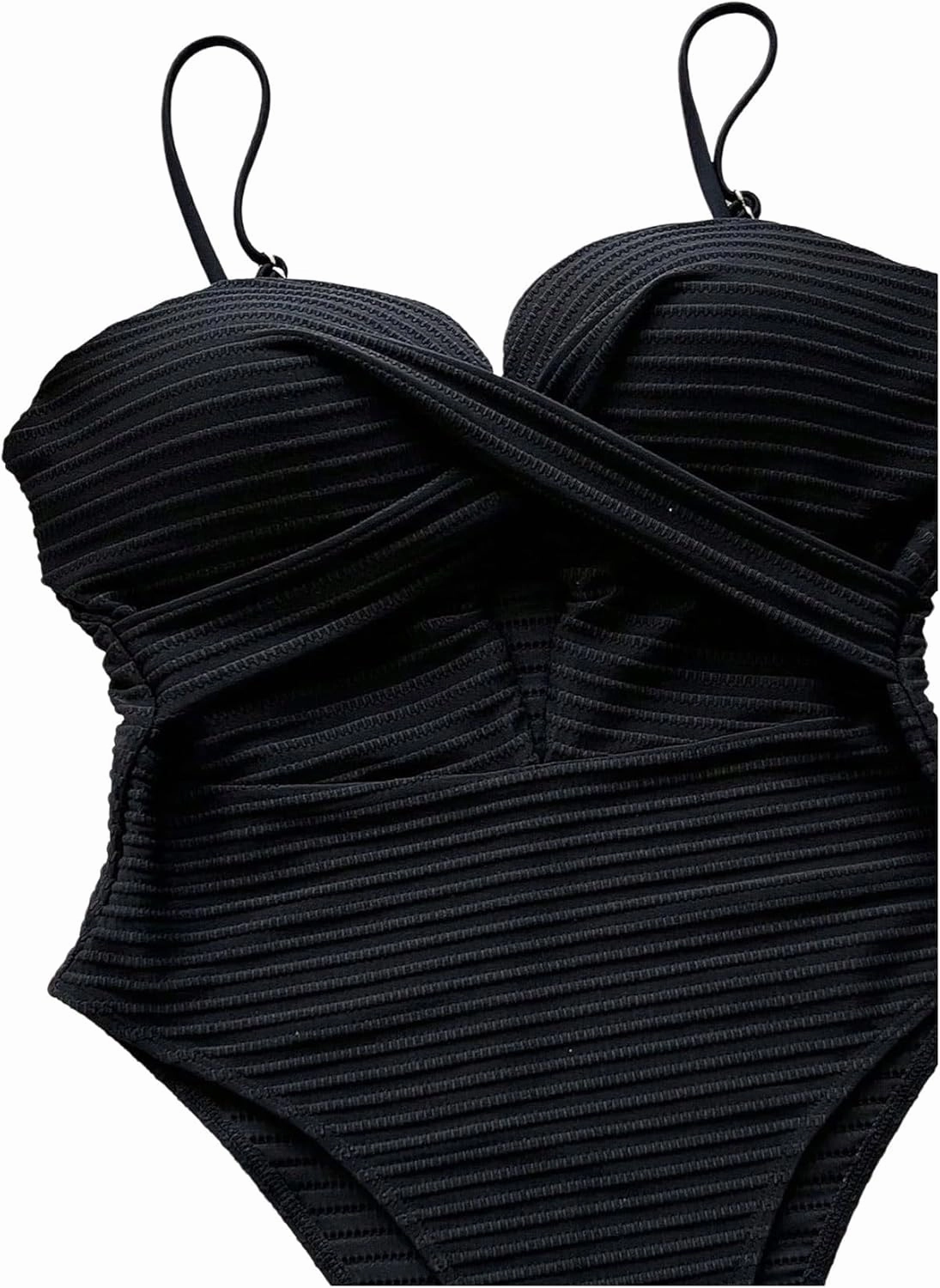 SOLY HUX Women's One Piece Swimsuit Push Up Wrap Front Cutout Bathing Suit Tummy Control Swimwear