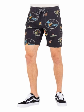 Soren Wavy West 17.5" Boardshorts In Black