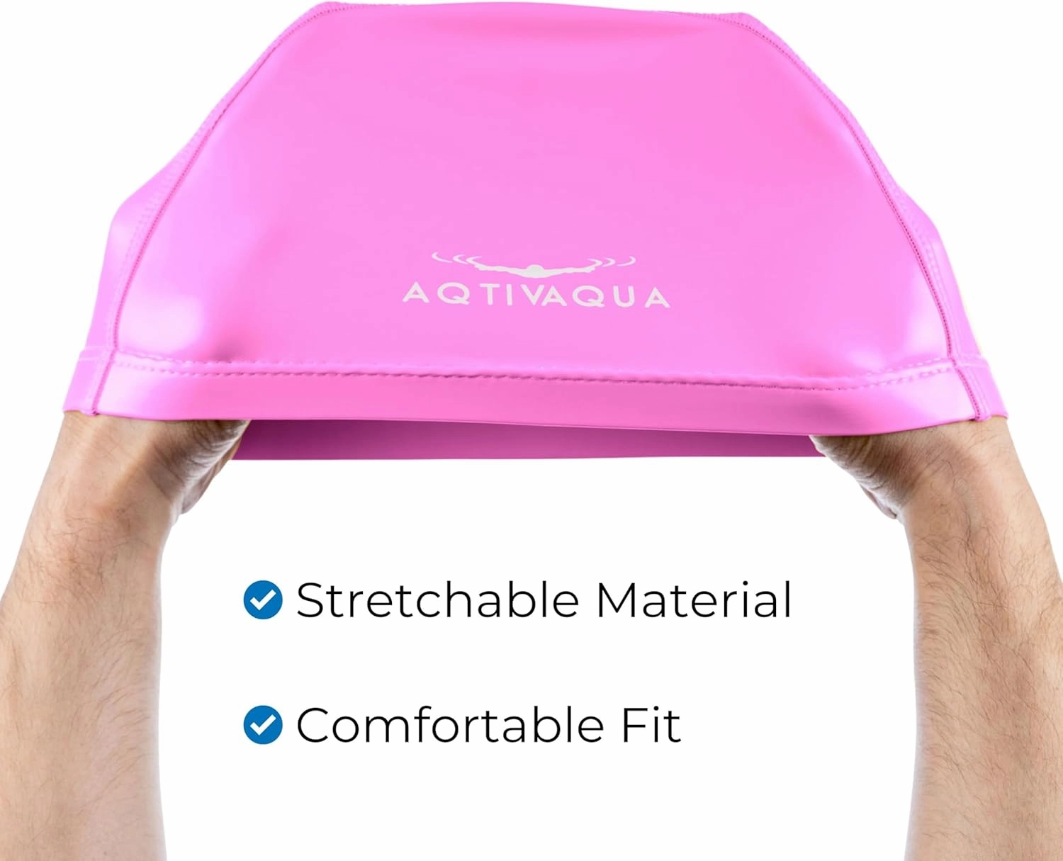 Spandex Swim Cap with Protective Layer // Comfortable Swimming Cap for Women Men Adult and Kids