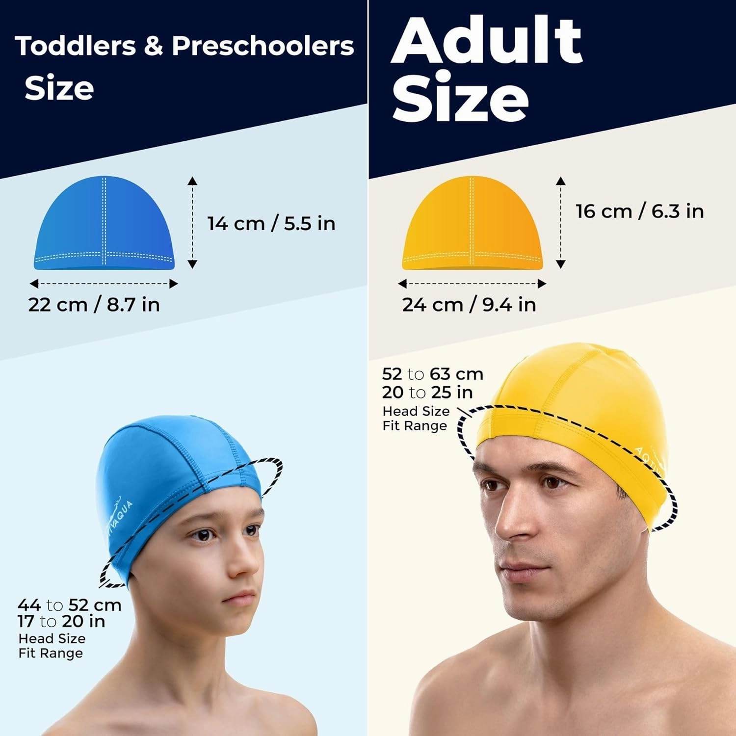 Spandex Swim Cap with Protective Layer // Comfortable Swimming Cap for Women Men Adult and Kids