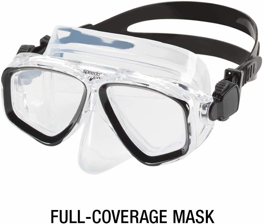 Speedo Unisex-Adult Swim Snorkel Dive Mask Anti-Fog with Nose Cover Adventure Series