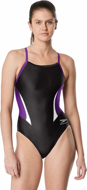 Speedo Women's Swimsuit One Piece Endurance  Cross Back Solid Adult Team Colors