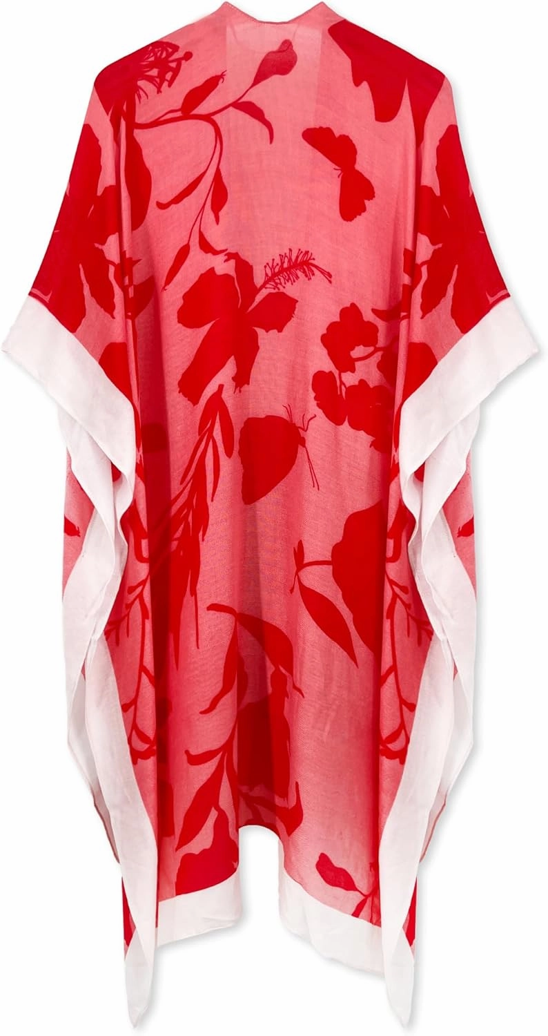 Spicy Sandia Kimonos for Women Floral Beach Cover Up Loose Swimsuit Bathing Suit Coverup Cardigan for Summer Swimwear