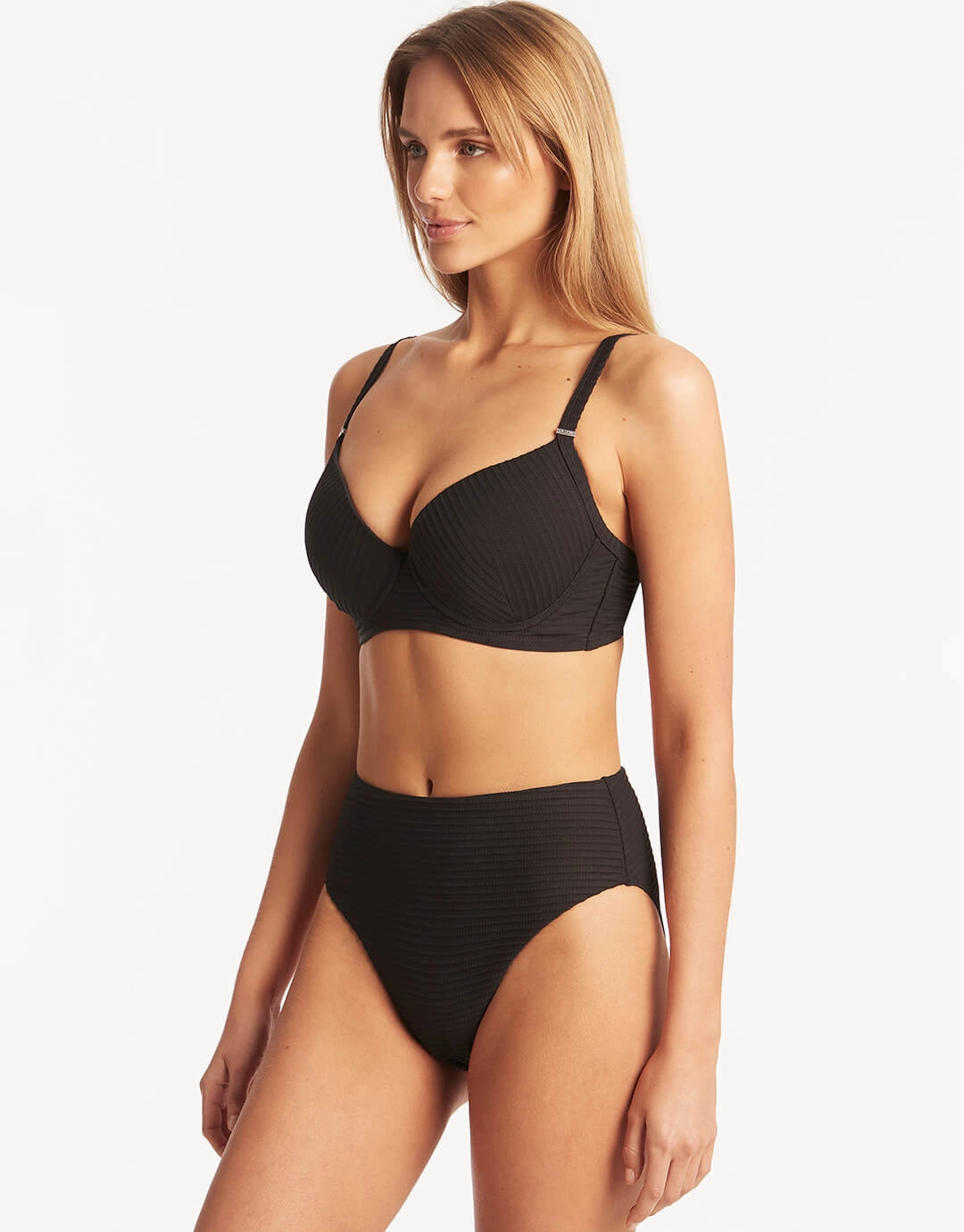Spinnaker Retro High Waist Bikini Pant - Black