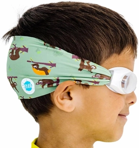 Splash Place SWIM GOGGLES with Fabric Strap - Adult & Kids Swim Goggles - BLUES & GREENS