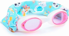 Splash Place SWIM GOGGLES with Fabric Strap - Adult & Kids Swim Goggles - PINKS & PURPLES