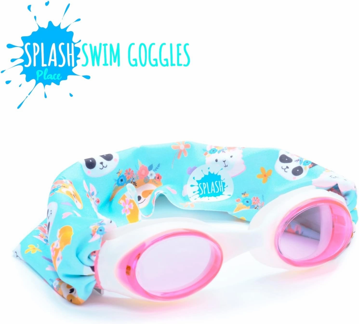 Splash Place SWIM GOGGLES with Fabric Strap - Adult & Kids Swim Goggles - PINKS & PURPLES