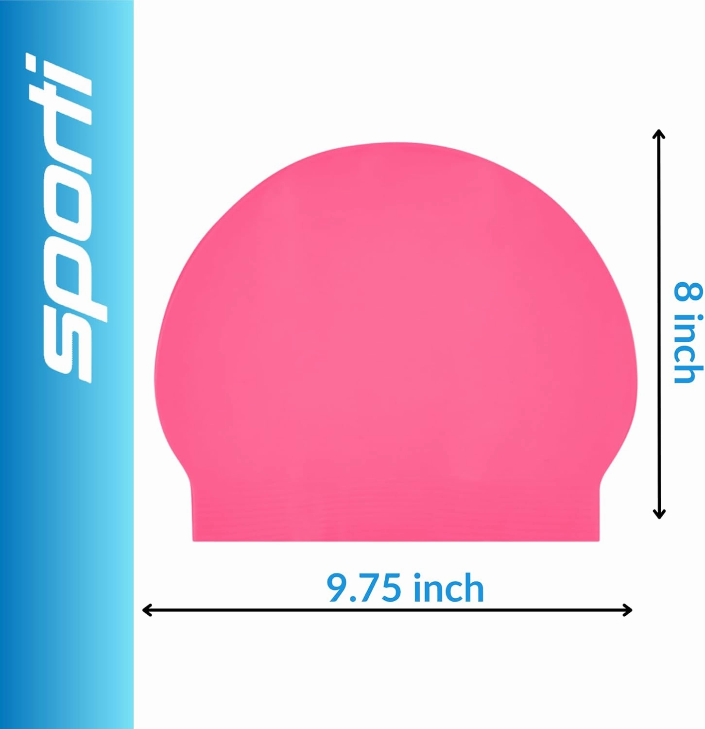 Sporti Adult Professional Swimming Cap, Latex Unisex Swim Caps, 8" x 9.75" inch, Adult Bathing Cap, Swim Hair Protector