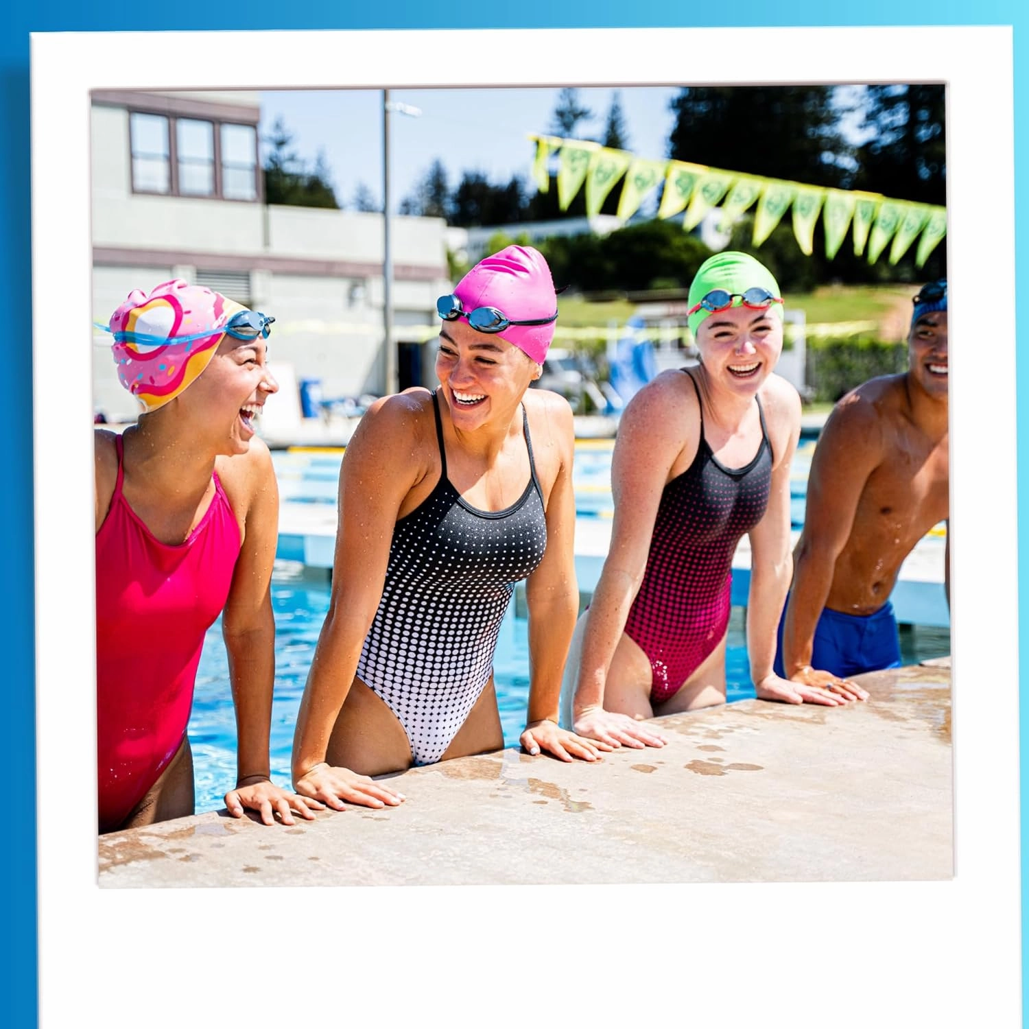 Sporti Bubble Swim Cap, Women Protection Bathing Cap, Anti-Slip Interior Grip, Made from Latex/Rubber & Keep Head Warm