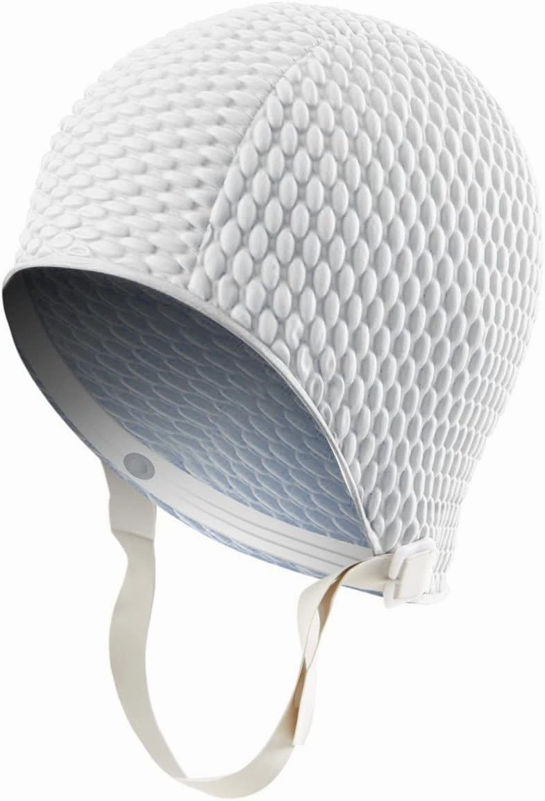 Sporti Bubble Swim Cap, Women Protection Bathing Cap, Anti-Slip Interior Grip, Made from Latex/Rubber & Keep Head Warm