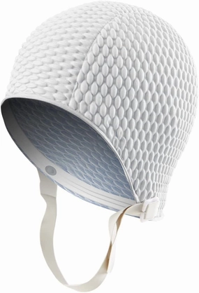 Sporti Bubble Swim Cap, Women Protection Bathing Cap, Anti-Slip Interior Grip, Made from Latex/Rubber & Keep Head Warm