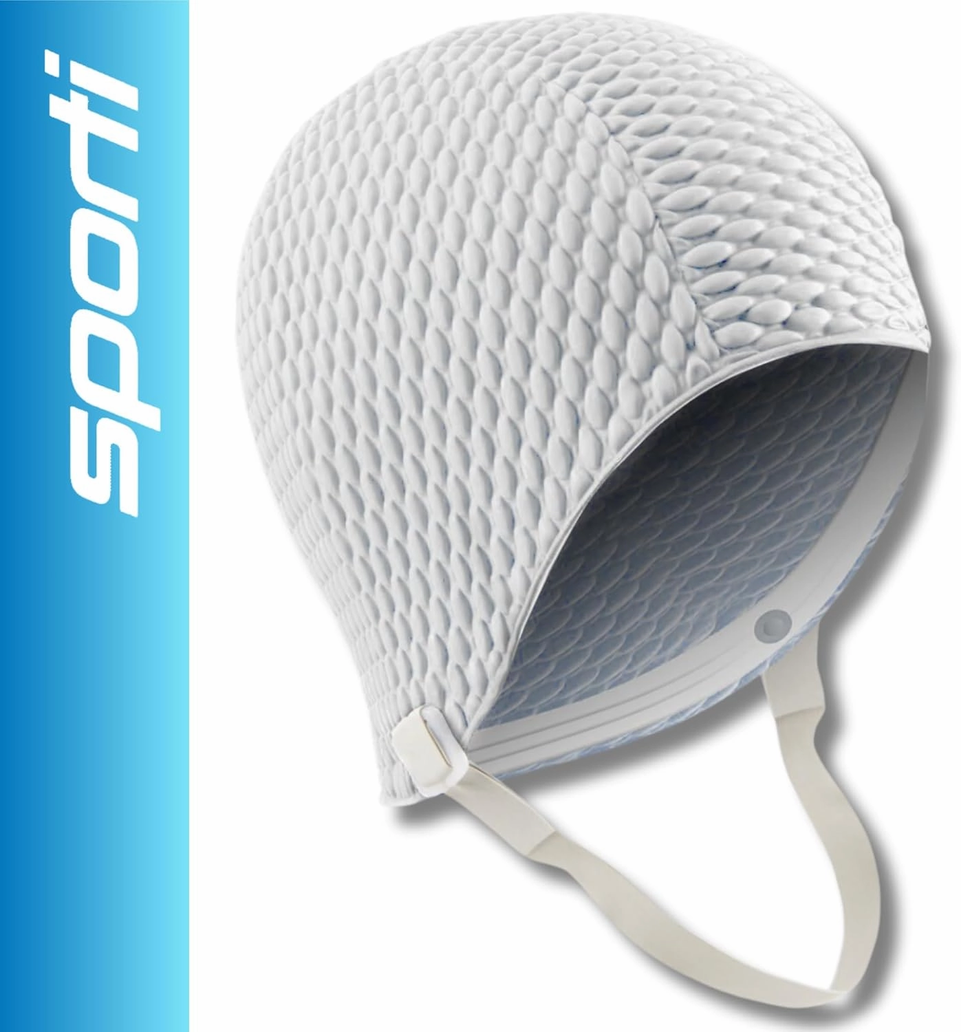 Sporti Bubble Swim Cap, Women Protection Bathing Cap, Anti-Slip Interior Grip, Made from Latex/Rubber & Keep Head Warm
