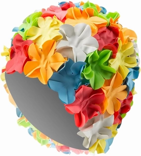 Sporti Flower Swim Cap - Swim Cap for Women- Stylish, Heavy-Duty Rubber, Hair Protection - Ideal for Water Enthusiasts