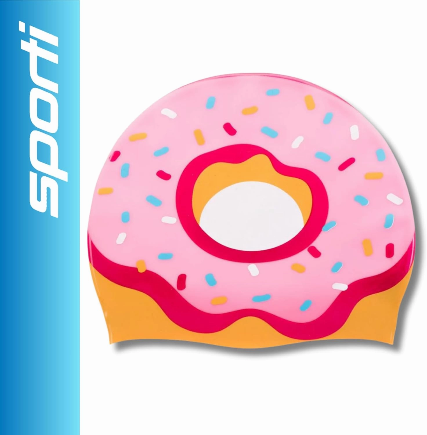 Sporti Limited Edition Silicone Swim Cap for Adult with Dimension Height 7.6" - Opening 7.5", Swimming Cap Variety of Design