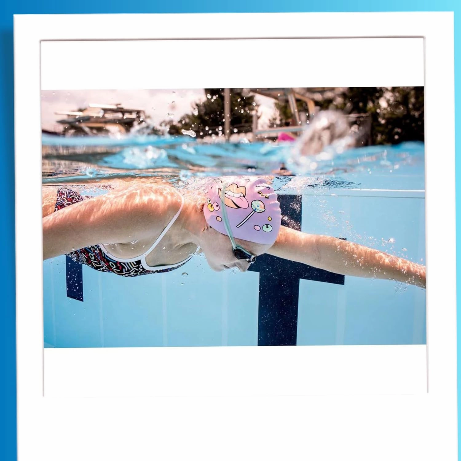 Sporti Limited Edition Silicone Swim Cap for Adult with Dimension Height 7.6" - Opening 7.5", Swimming Cap Variety of Design