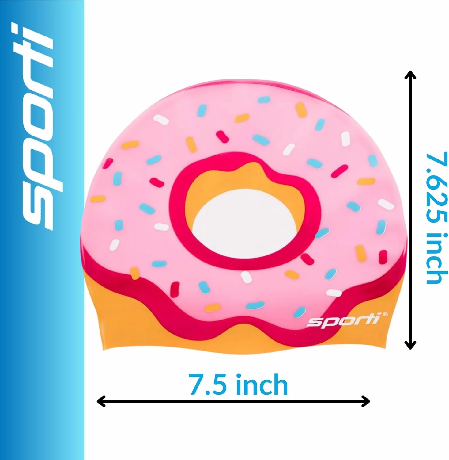 Sporti Limited Edition Silicone Swim Cap for Adult with Dimension Height 7.6" - Opening 7.5", Swimming Cap Variety of Design